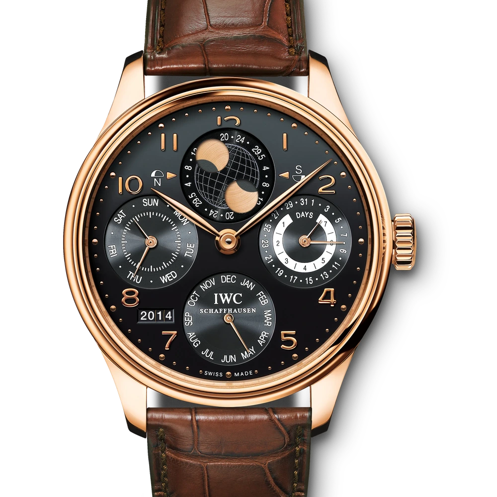 IWC Portugieser Perpetual Calendar, 18 ct 5N gold, black dial