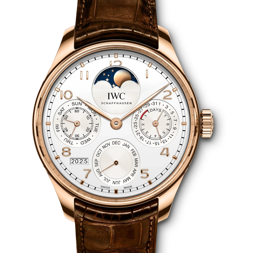 IWC Portugieser Perpetual Calendar, 18 ct 5N gold, silver dial