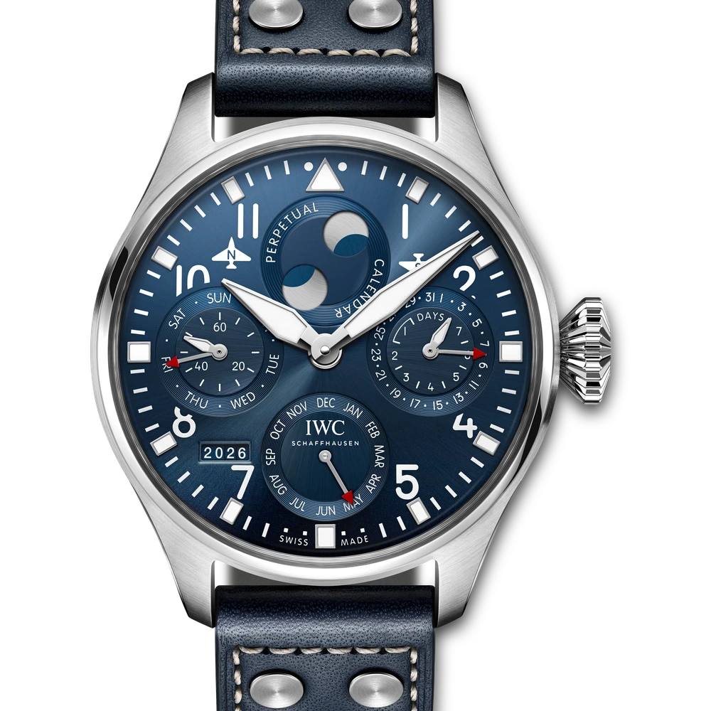 IWC Big Pilot's Watch Perpetual Calendar, Stainless steel, blue dial