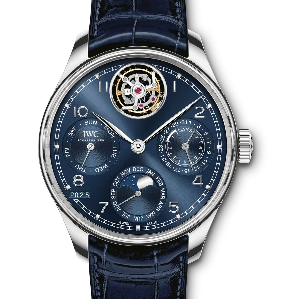 IWC Portugieser Perpetual Calendar Tourbillon, Platinum, blue dial