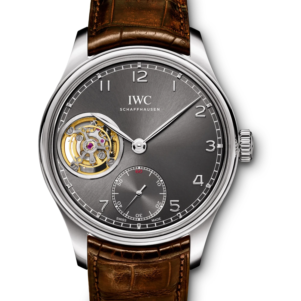 IWC Portugieser Tourbillon Hand-Wound, 18 ct white gold, grey dial