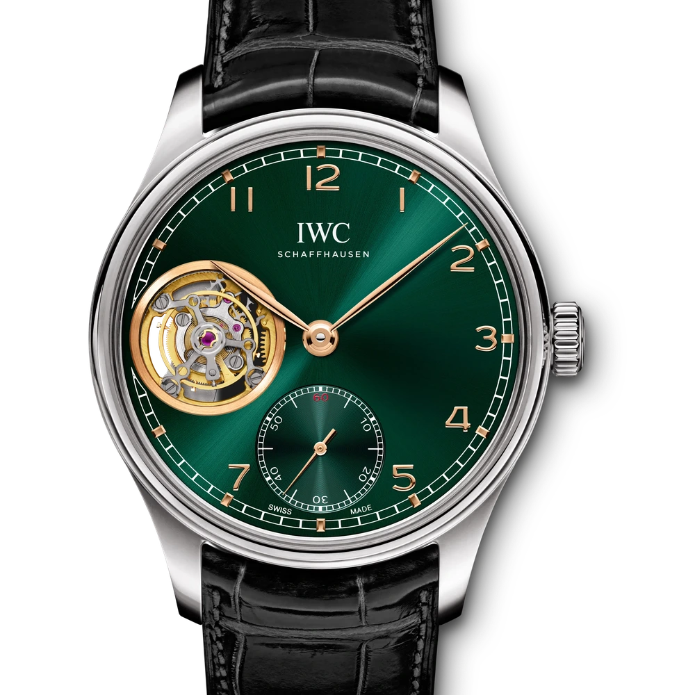 IWC Portugieser Tourbillon Hand-Wound, 18 ct white gold, green dial