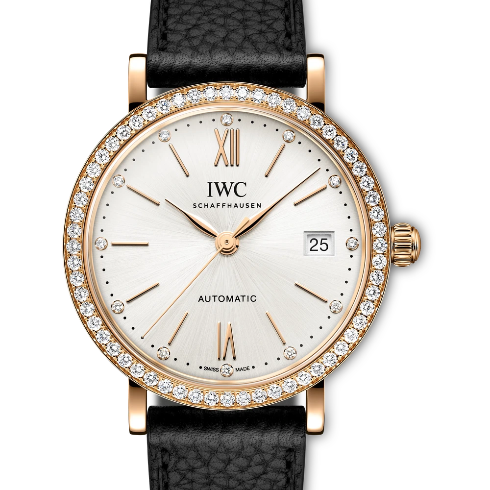IWC Portofino Automatic 37, 18 ct 5N gold, silver plated dial
