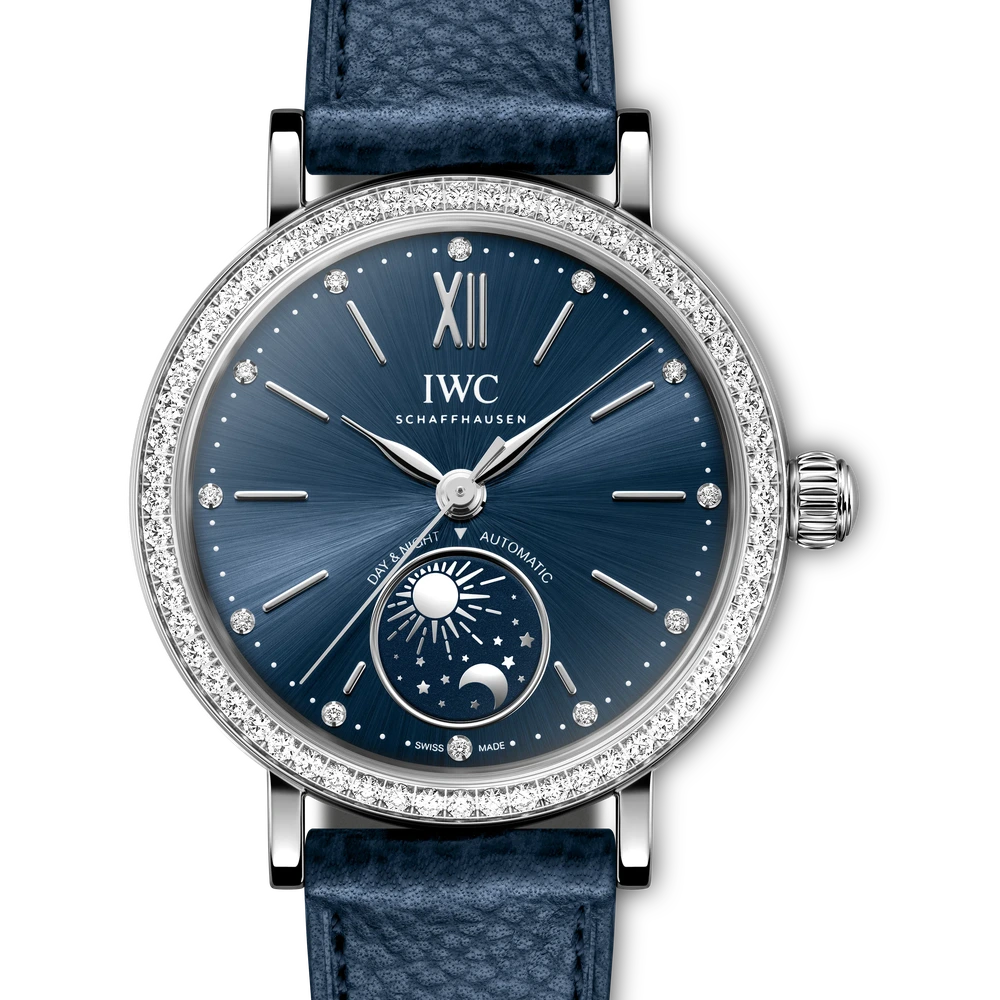 IWC Portofino Automatic Day & Night 34, Stainless steel, blue dial