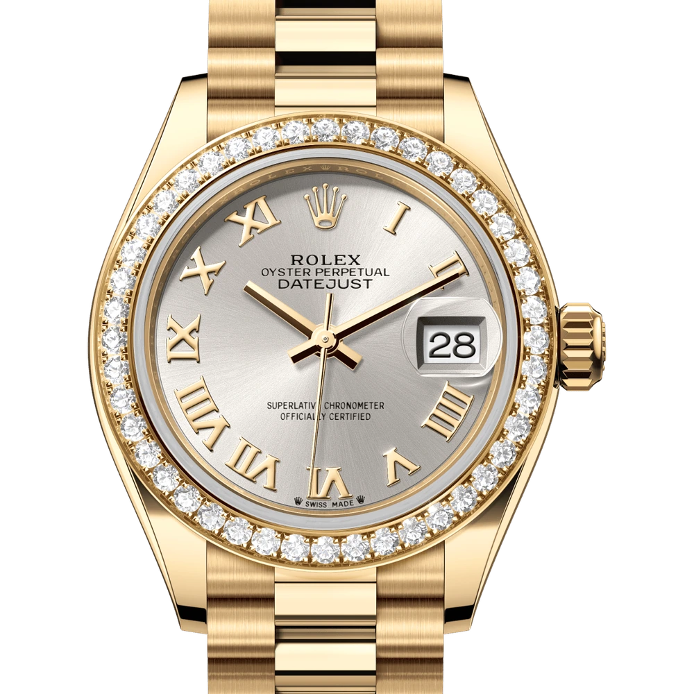 Rolex Lady-Datejust Oyster, 28 mm, yellow gold and diamonds Reference 279138RBR