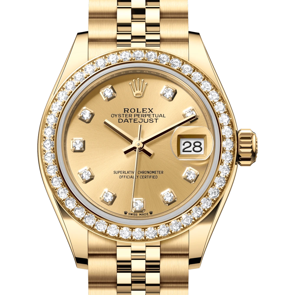 Rolex Lady-Datejust Oyster, 28 mm, yellow gold and diamonds Reference 279138RBR