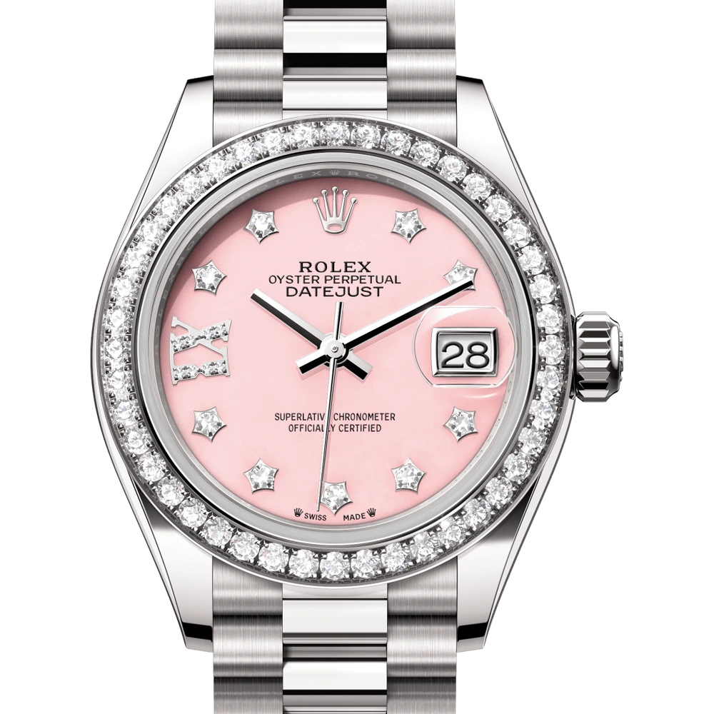 Rolex Lady-Datejust Oyster, 28 mm, white gold and diamonds Reference 279139RBR