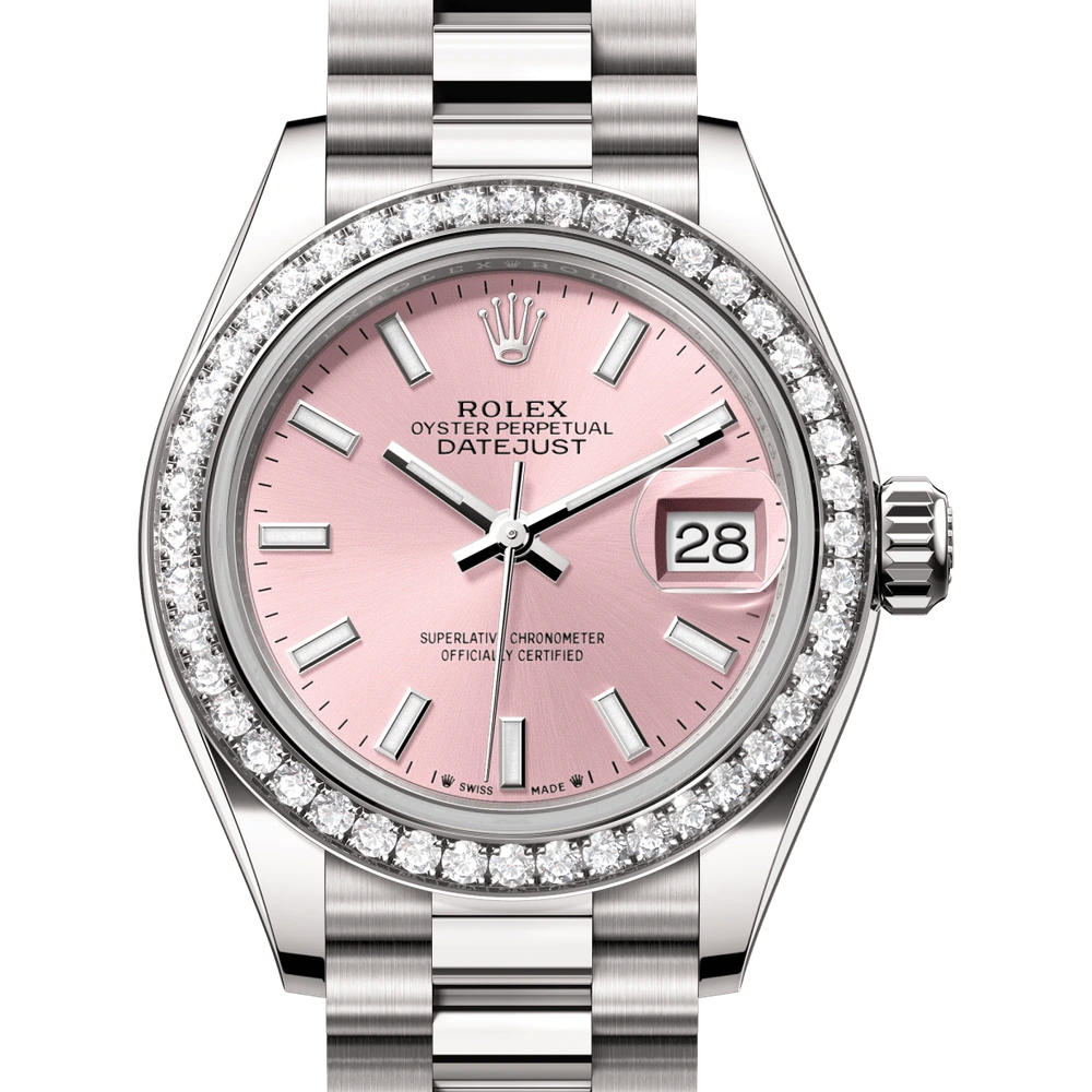 Rolex Lady-Datejust Oyster, 28 mm, white gold and diamonds Reference 279139RBR