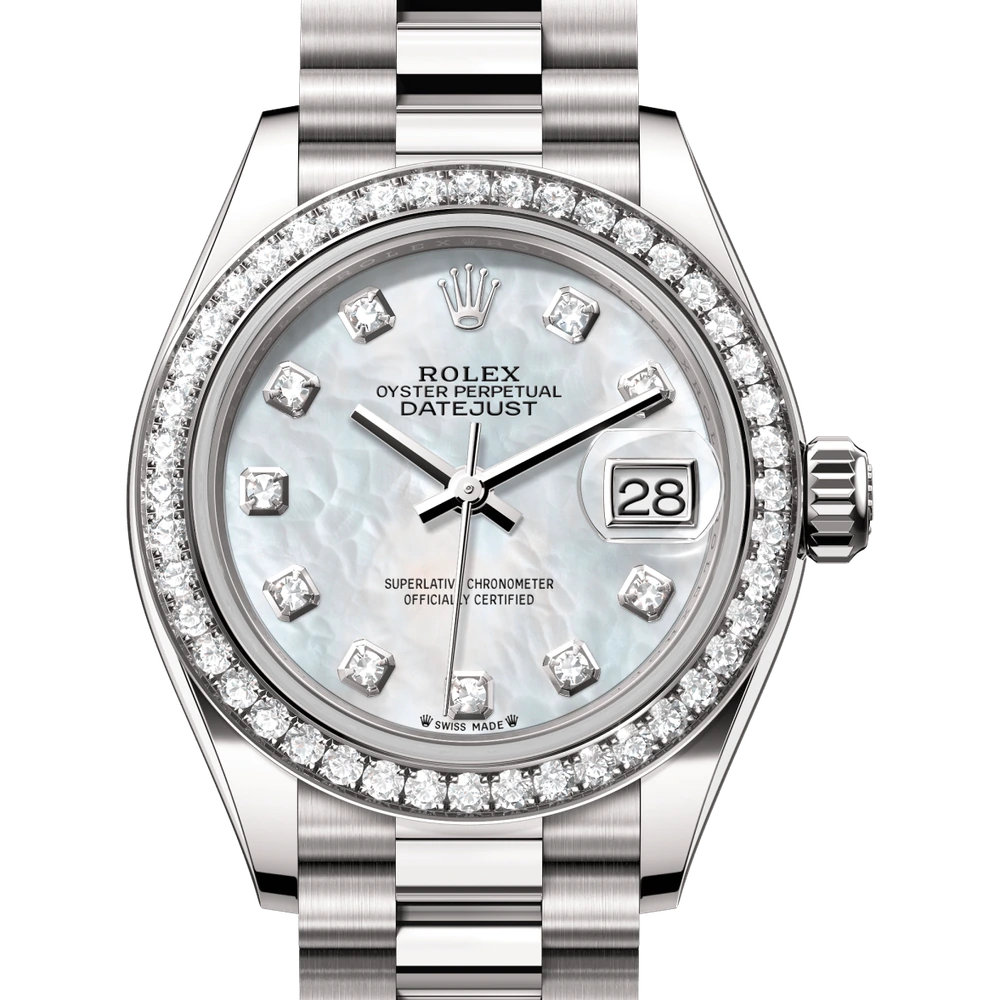 Rolex Lady-Datejust Oyster, 28 mm, white gold and diamonds Reference 279139RBR