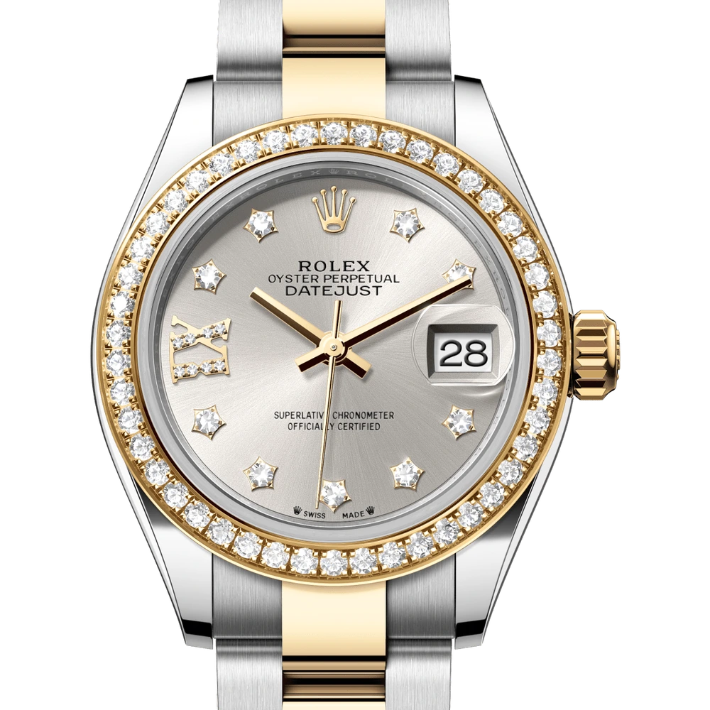 Rolex Lady-Datejust Oyster, 28 mm, Oystersteel, yellow gold and diamonds Reference 279383RBR