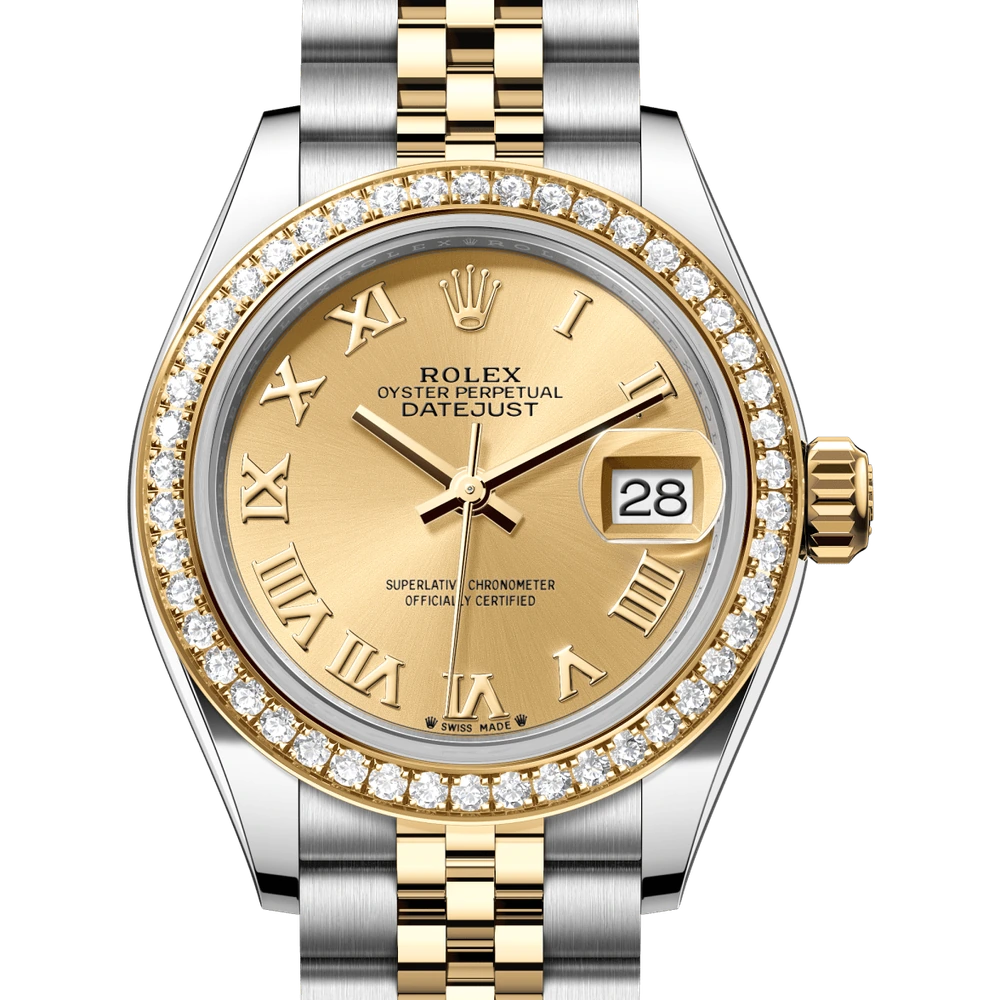 Rolex Lady-Datejust Oyster, 28 mm, Oystersteel, yellow gold and diamonds Reference 279383RBR