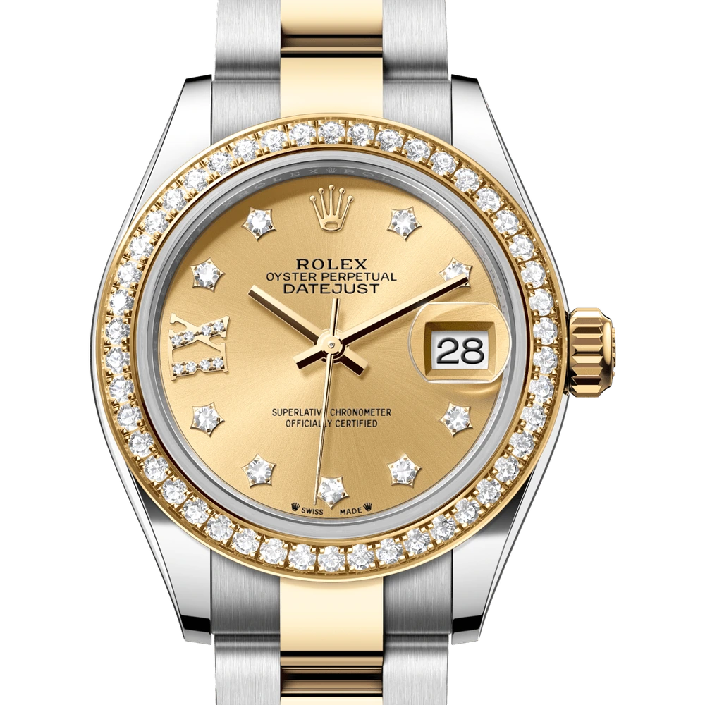Rolex Lady-Datejust Oyster, 28 mm, Oystersteel, yellow gold and diamonds Reference 279383RBR