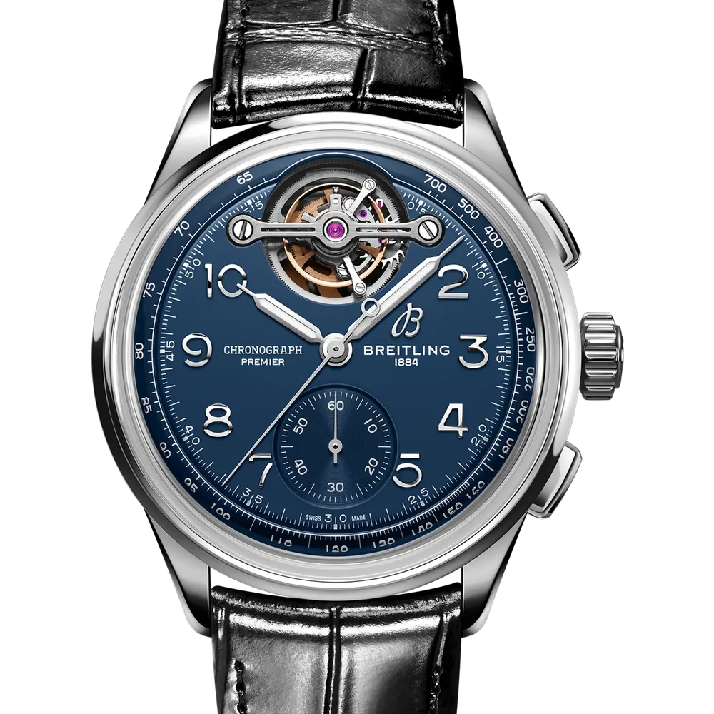 Breitling Premier B21 Chronograph Tourbillon 42 Willy Breitling, 42 mm, platinum, blue dial