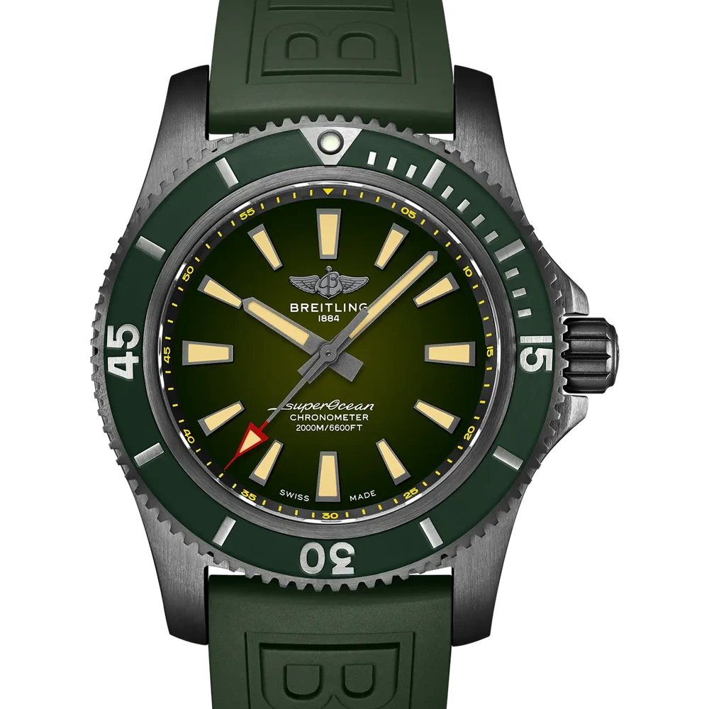 Breitling Superocean Automatic 46 Black Steel, 46 mm, dLC-coated stainless steel, green dial