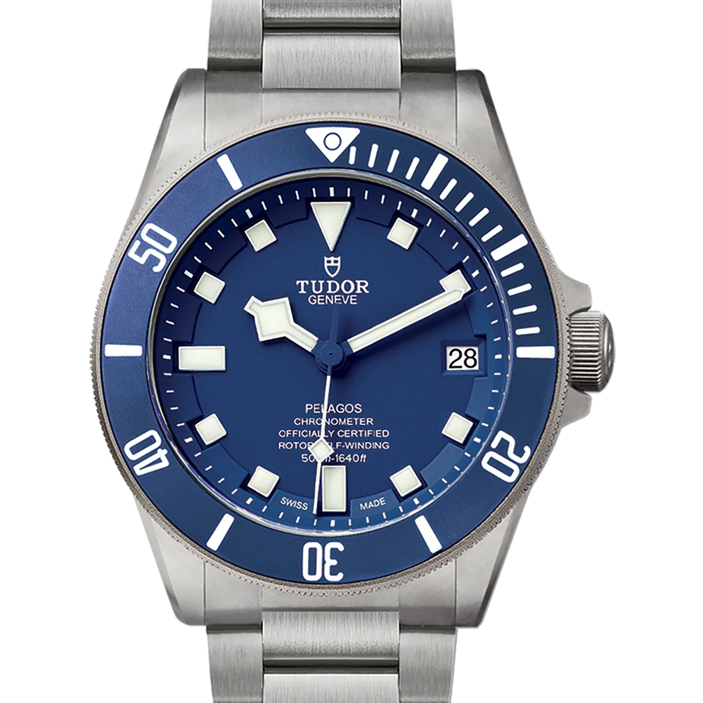 Tudor Pelagos, ceramic matt blue disc, titanium bracelet, blue with white index dial