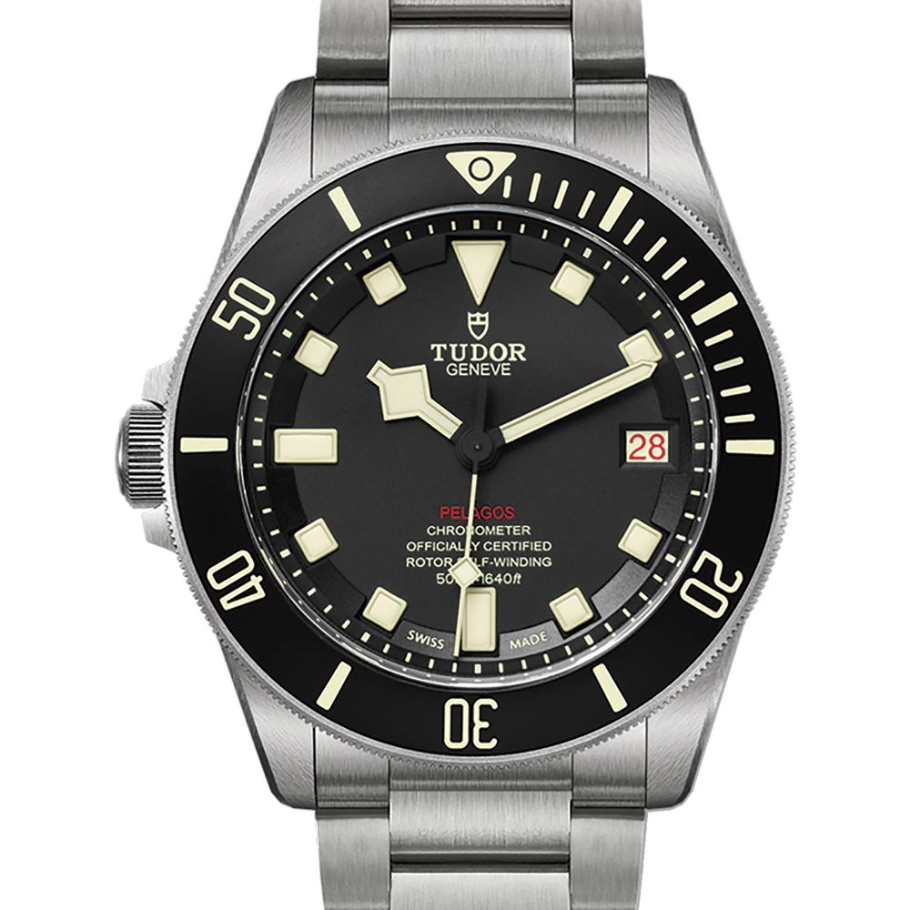 Tudor Pelagos LHD, ceramic matt black disc, titanium bracelet, black dial