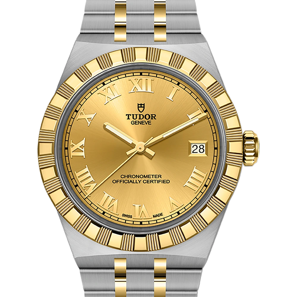 Tudor TUDOR Royal, 36mm steel and yellow gold case, steel and yellow gold bracelet, champagne-colour dial, applied Roman numerals