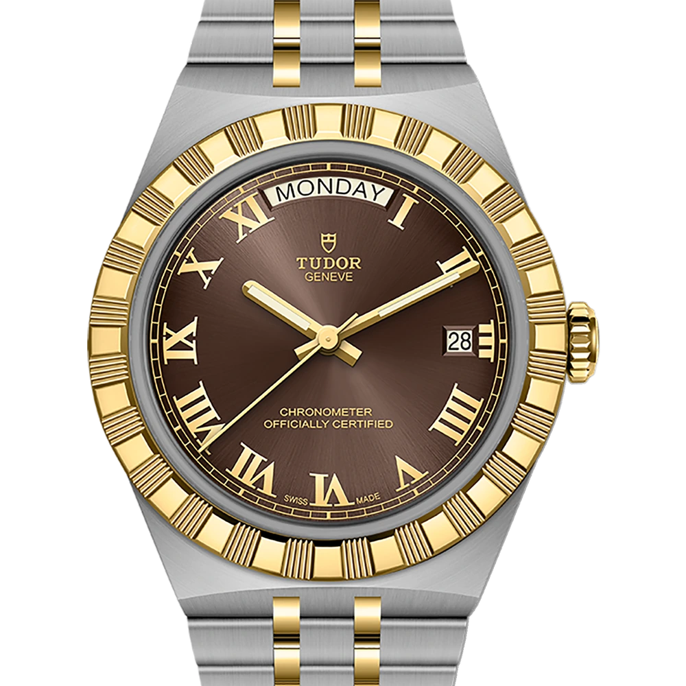 Tudor TUDOR Royal, 40mm steel and yellow gold case, steel and yellow gold bracelet, brown dial, applied Roman numerals