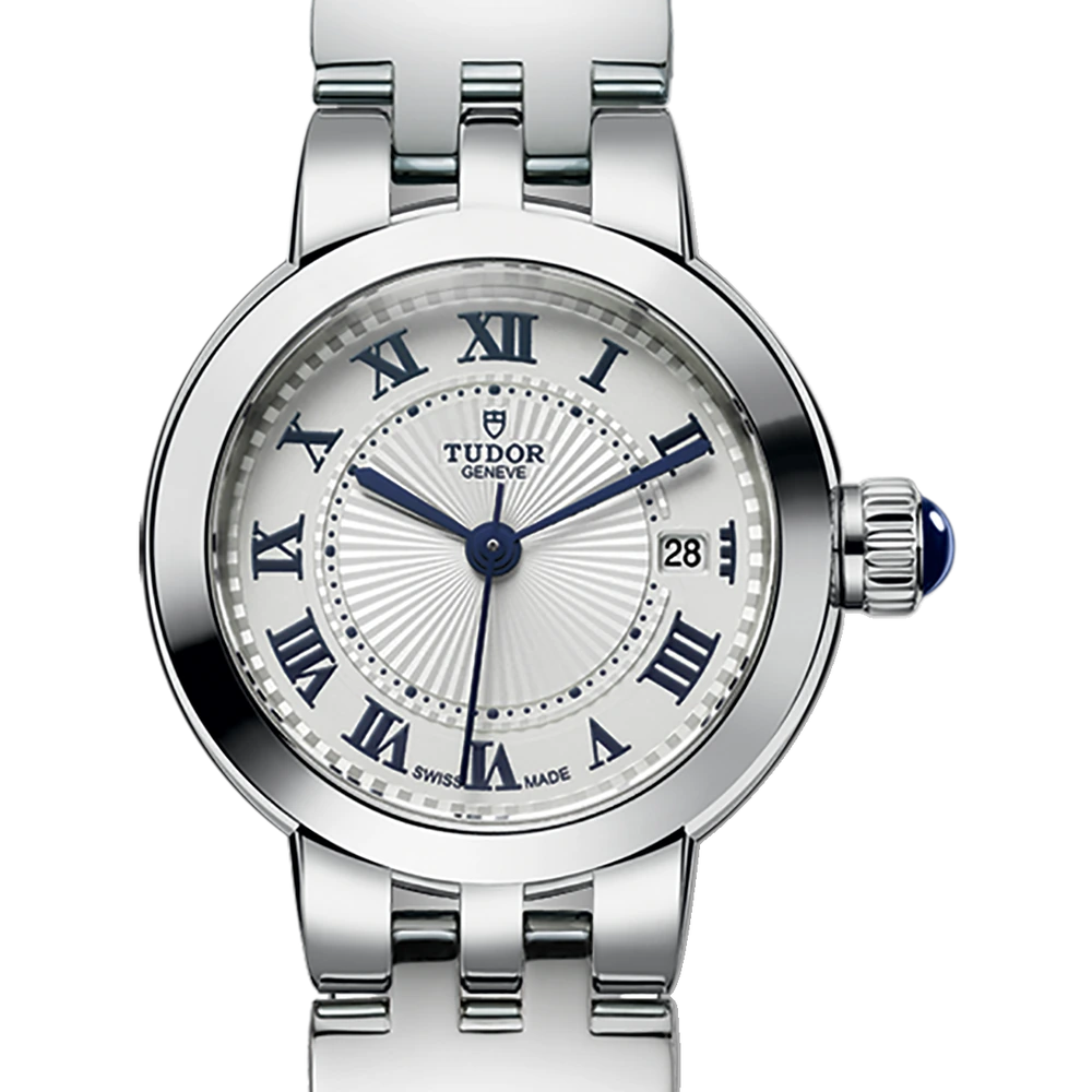 Tudor Clair de Rose, 26mm steel case, steel bracelet, opaline dial