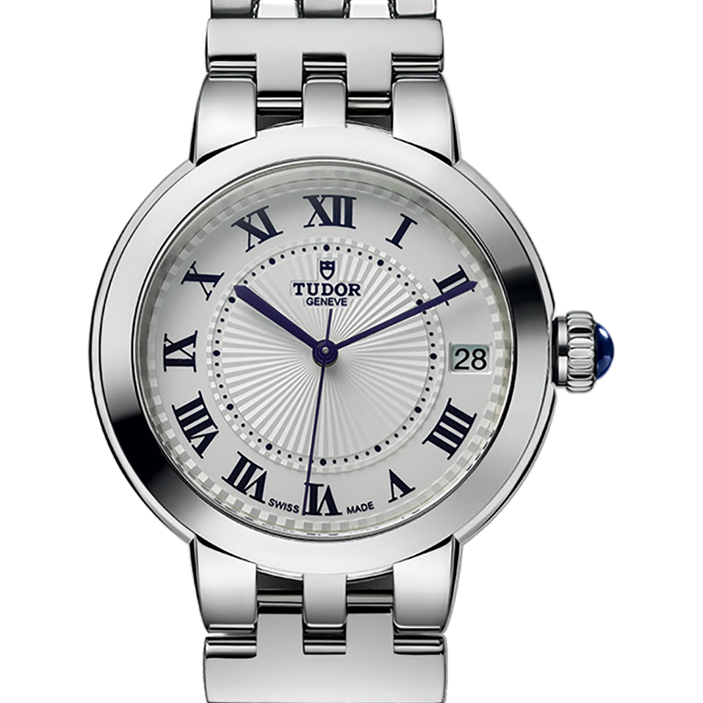 Tudor Clair de Rose, 34mm steel case, steel bracelet, opaline dial