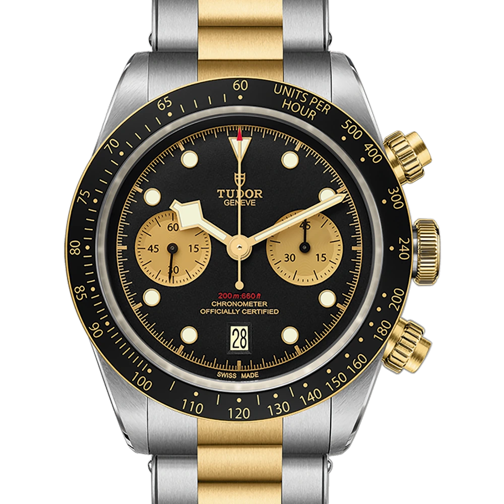 Tudor Black Bay Chrono S&G, 41mm steel case, steel and yellow gold bracelet, black dial