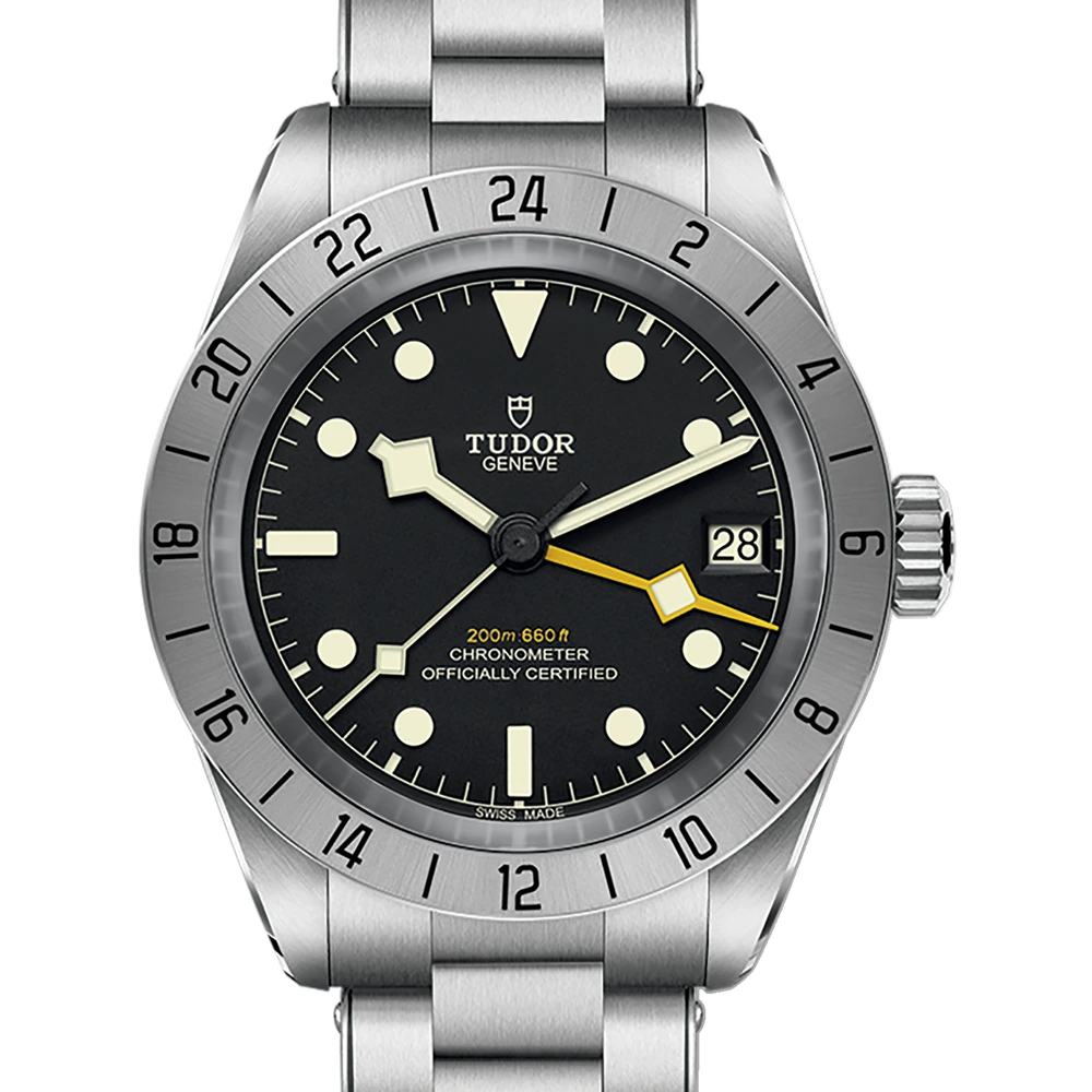 Tudor Black Bay Pro, 39mm steel case, riveted steel bracelet, black dial