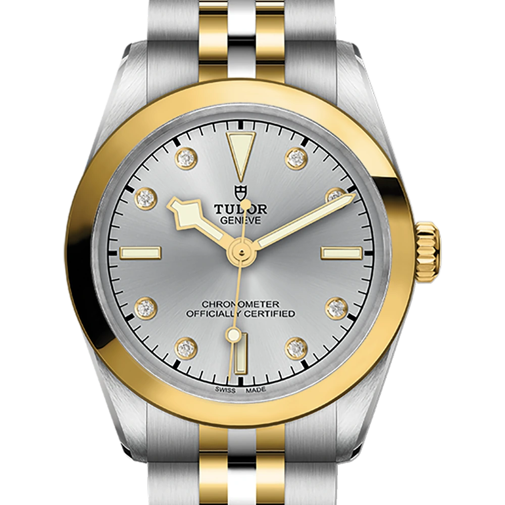 Tudor Black Bay One 31 S&G, 31mm steel case, diamond-set dial