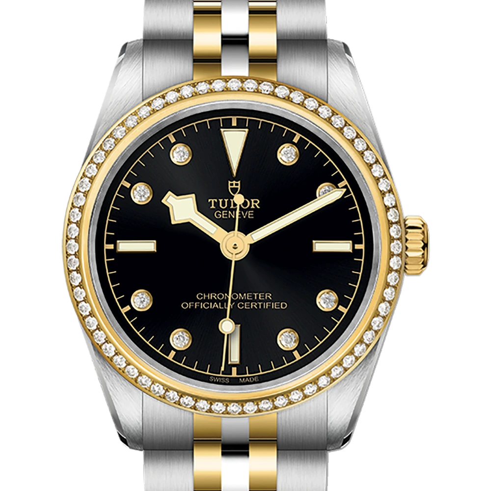 Tudor Black Bay One 31 S&G, 31mm steel case, diamond-set dial