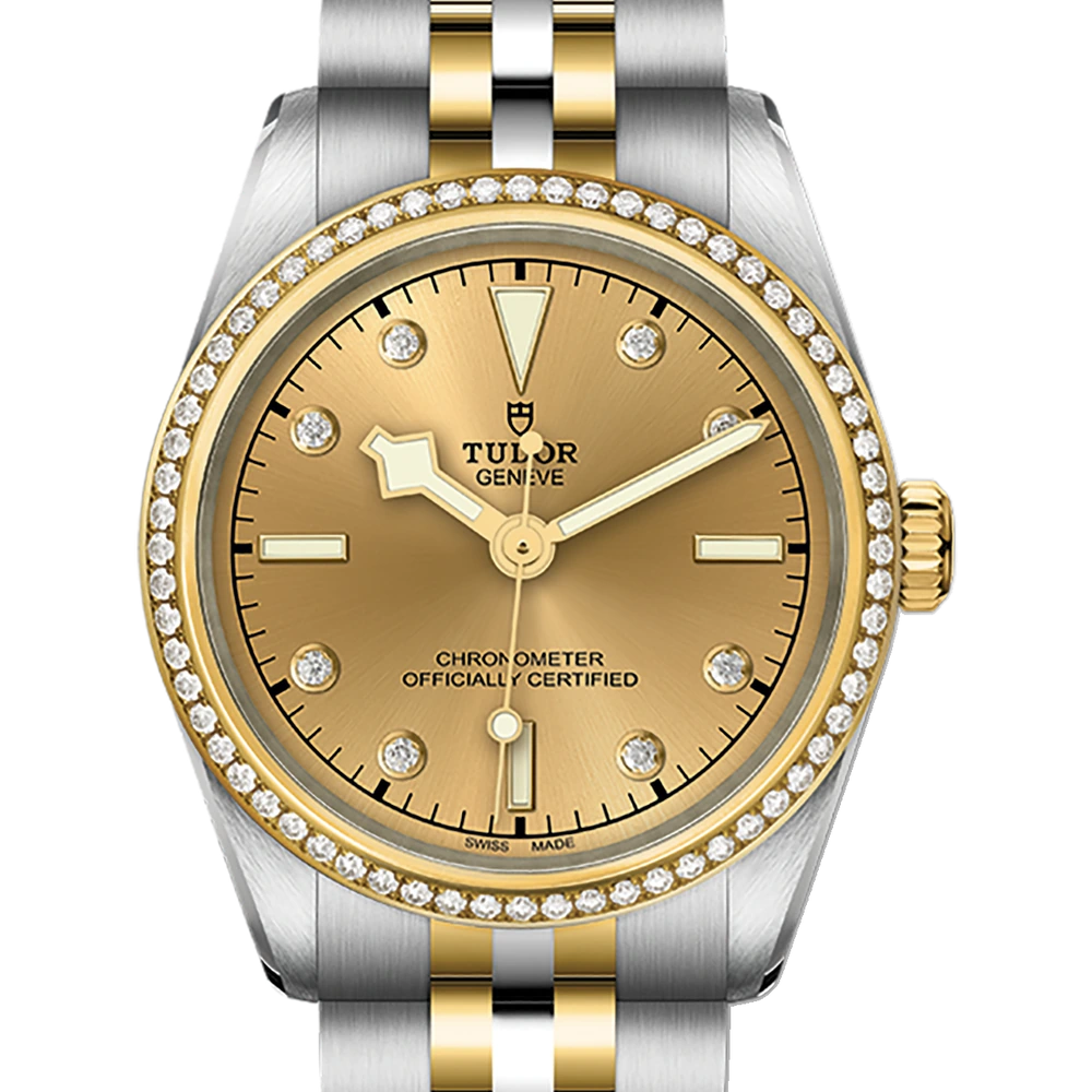 Tudor Black Bay One 31 S&G, 31mm steel case, diamond-set dial