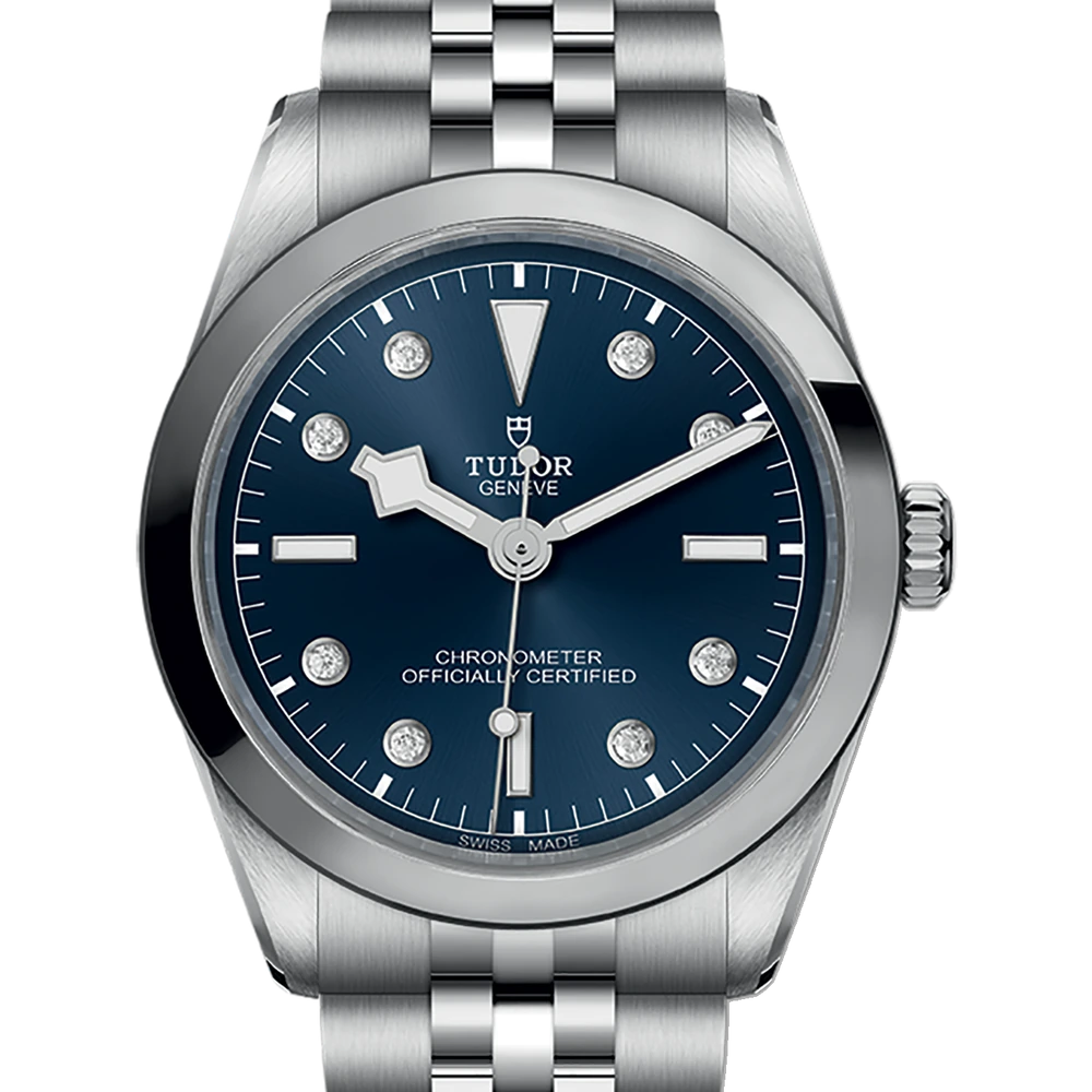 Tudor Black Bay One 36, 36mm steel case, steel bracelet, blue with 8 diamonds dial