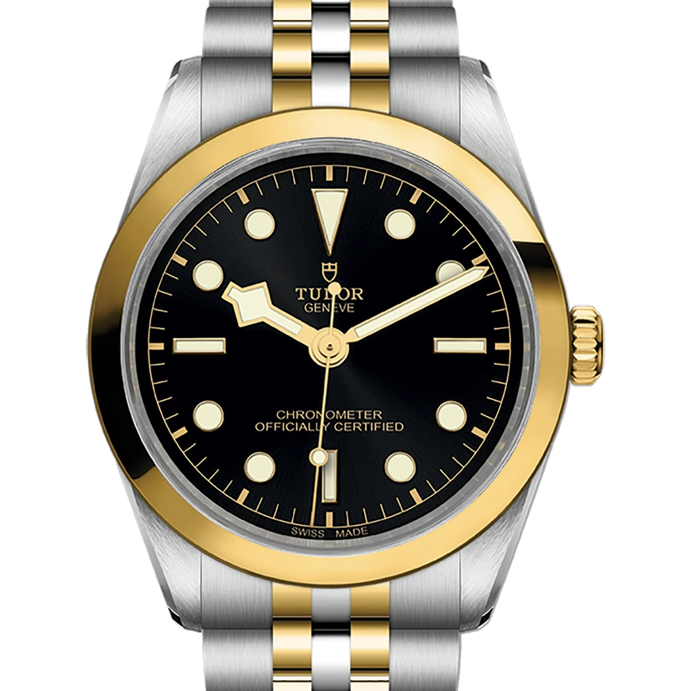 Tudor Black Bay One 36 S&G, 36mm steel and yellow gold case, yellow gold bezel, black dial