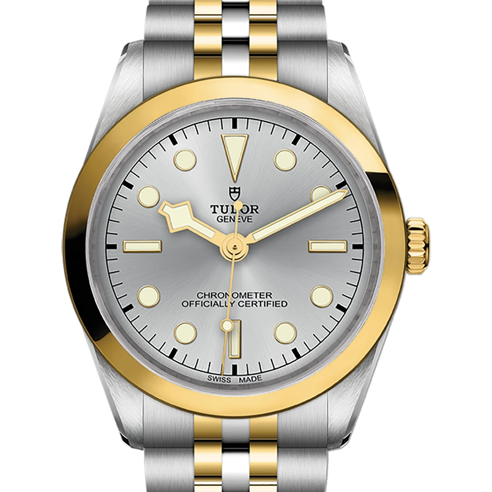 Tudor Black Bay One 36 S&G, 36mm steel and yellow gold case, yellow gold bezel, silver dial