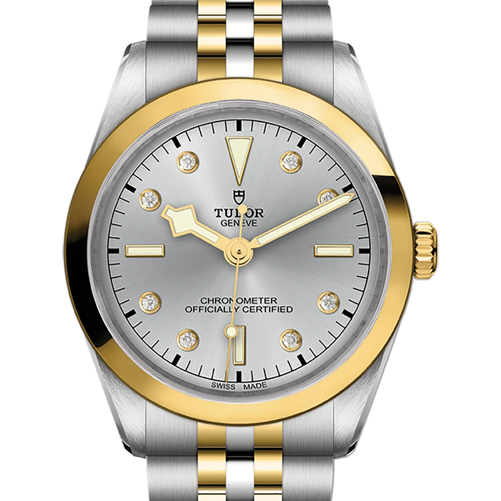 Tudor Black Bay One 36 S&G, 36mm steel and yellow gold case, diamond-set dial