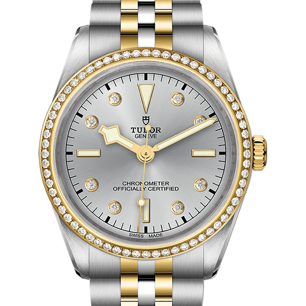 Tudor Black Bay One 36 S&G, 36mm steel and yellow gold case, diamond-set dial