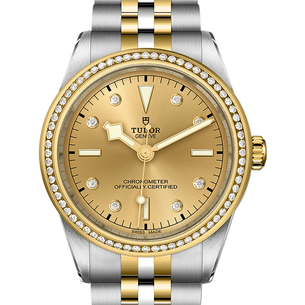 Tudor Black Bay One 39 S&G, 39mm steel case, diamond-set dial