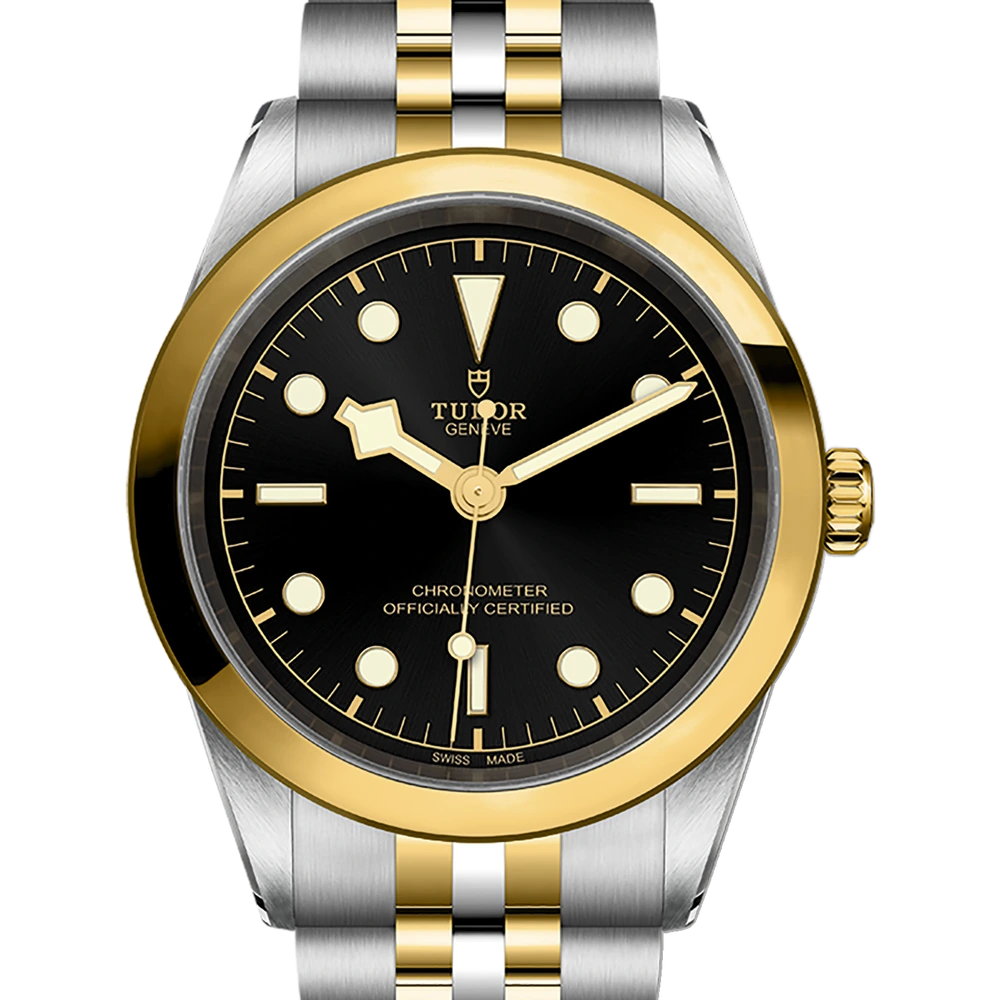 Tudor Black Bay One 41 S&G, 41mm steel case, yellow gold bezel, black dial