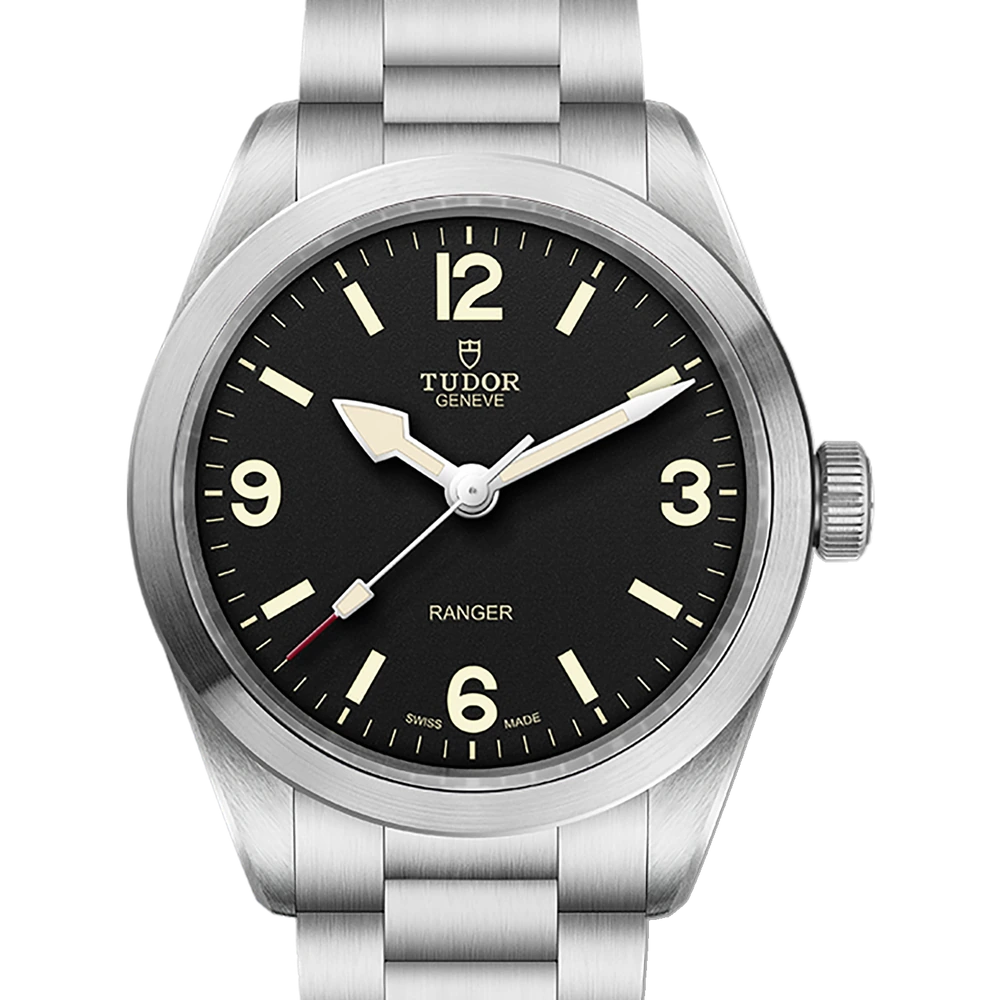Tudor Ranger, 39mm steel case, steel bracelet, black dial