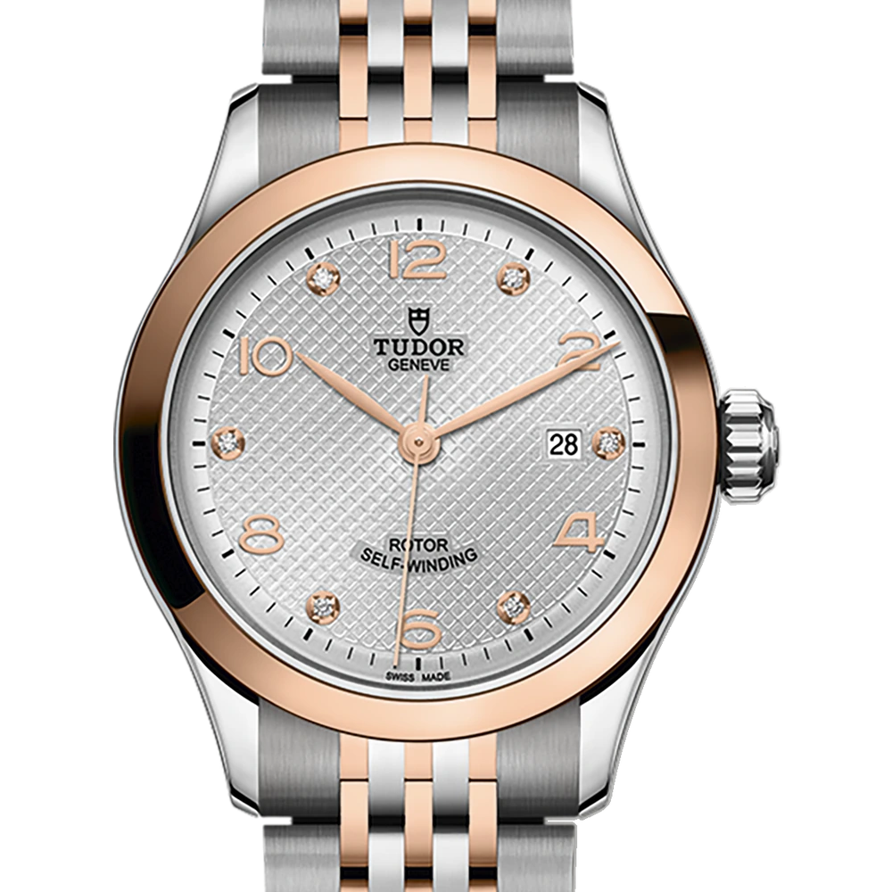 Tudor TUDOR 1926, 28mm steel case, rose gold bezel, silver dial