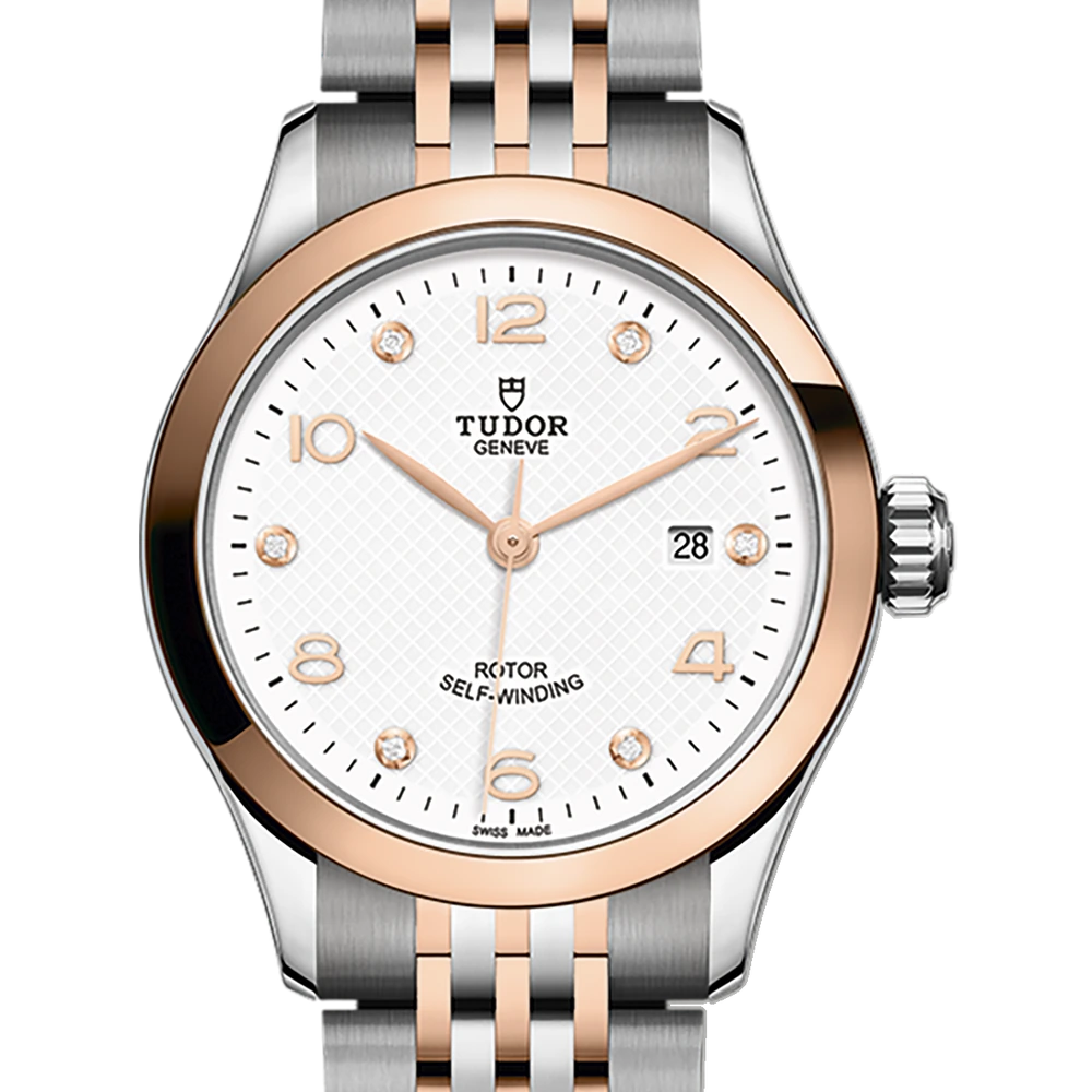 Tudor TUDOR 1926, 28mm steel case, rose gold bezel, white dial