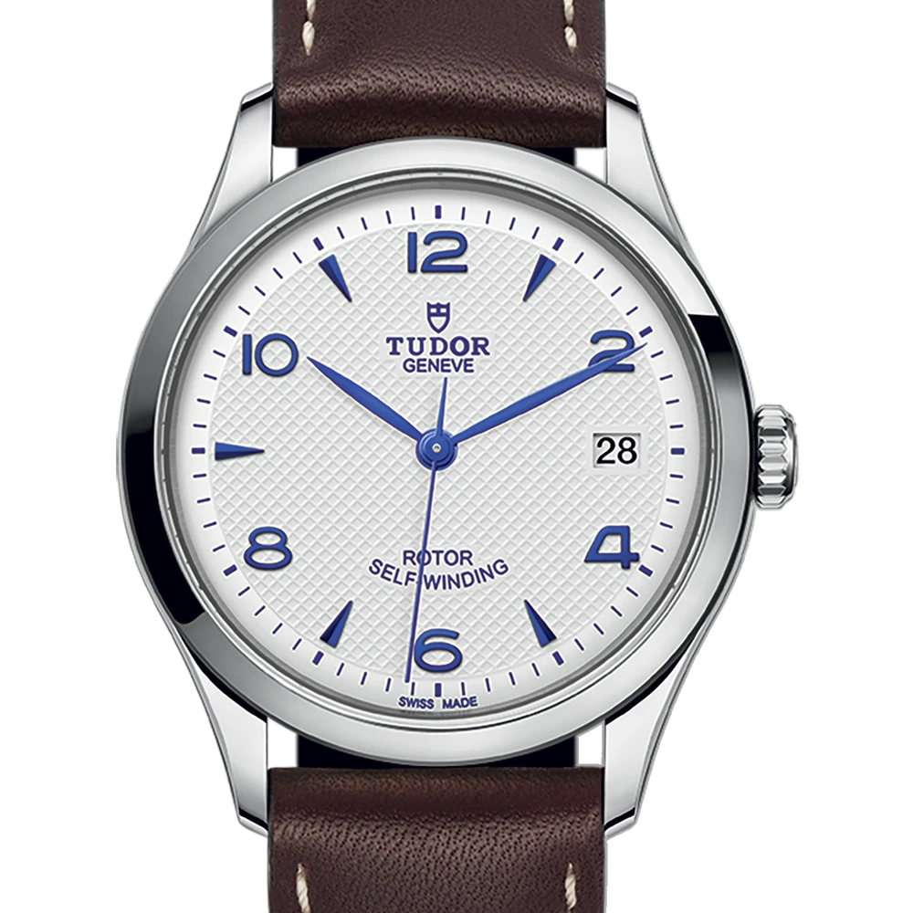 Tudor TUDOR 1926, 36mm steel case, brown leather bracelet, opaline dial