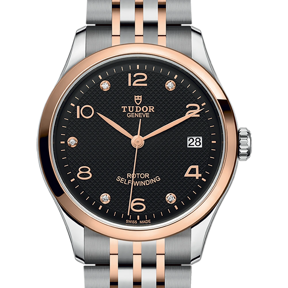 Tudor TUDOR 1926, 36mm steel case, rose gold bezel, black dial