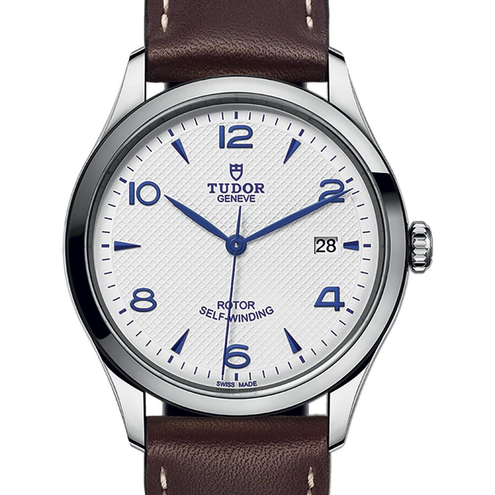 Tudor TUDOR 1926, 39mm steel case, brown leather bracelet, opaline dial