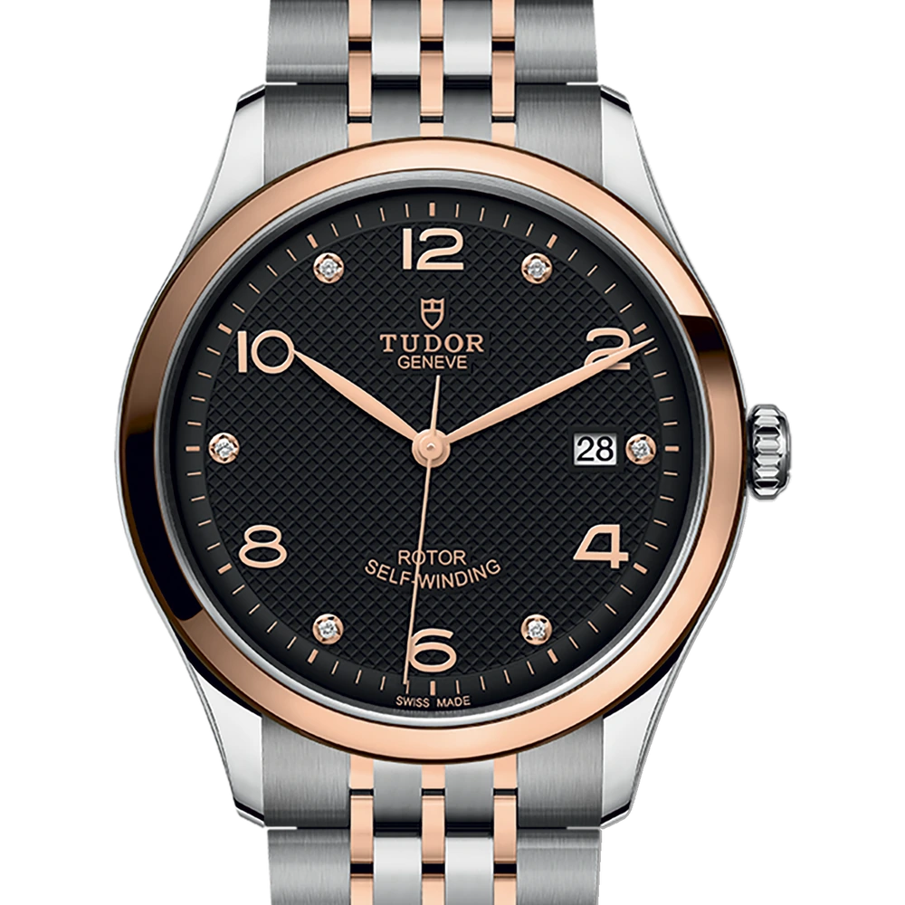 Tudor TUDOR 1926, 39mm steel case, rose gold bezel, black dial