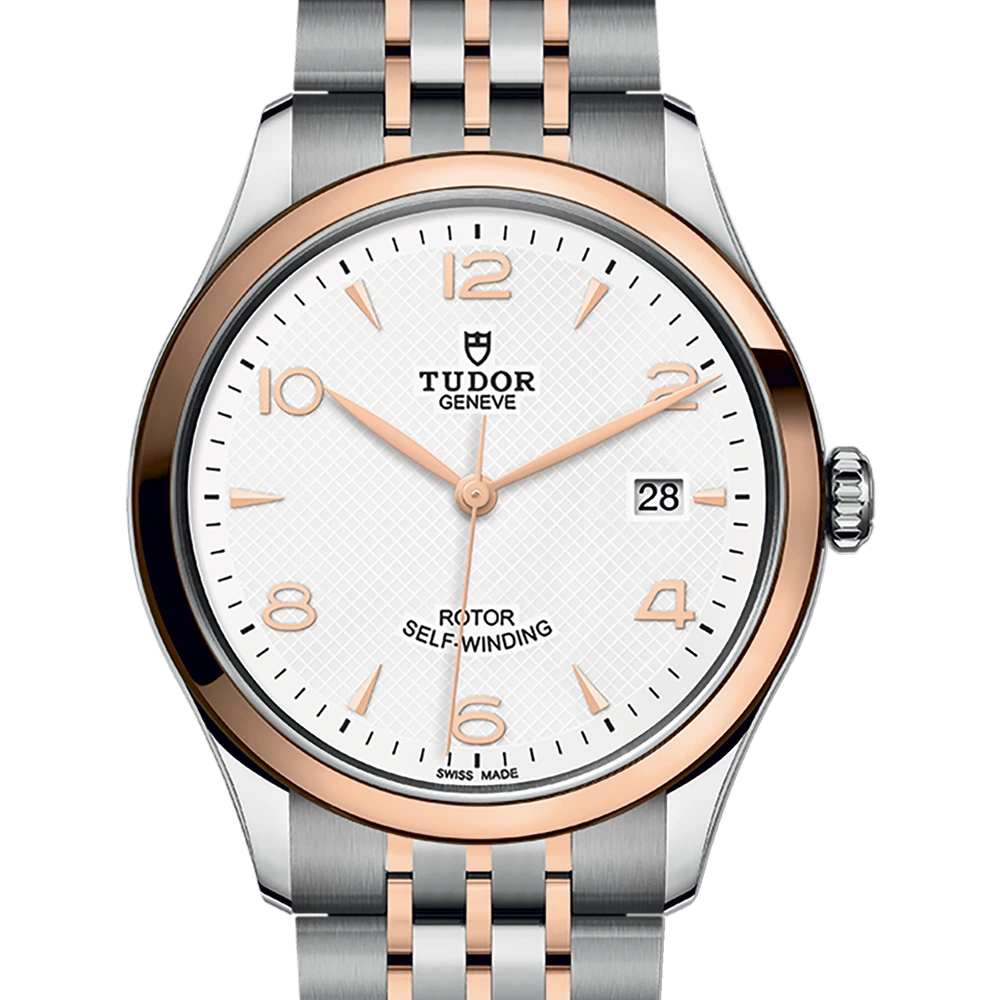 Tudor TUDOR 1926, 39mm steel case, steel and rose gold bracelet, white dial