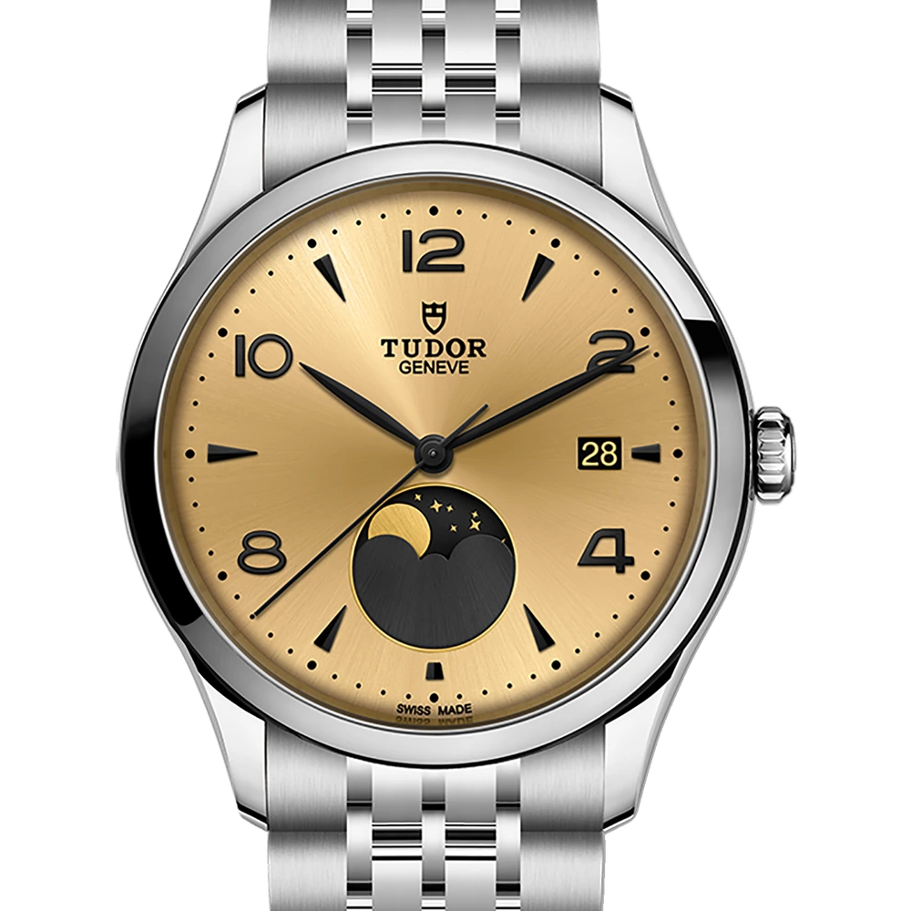 Tudor TUDOR 1926 Luna, 39mm steel case, moon phase indicator, champagne-colour satin sun-brushed dial
