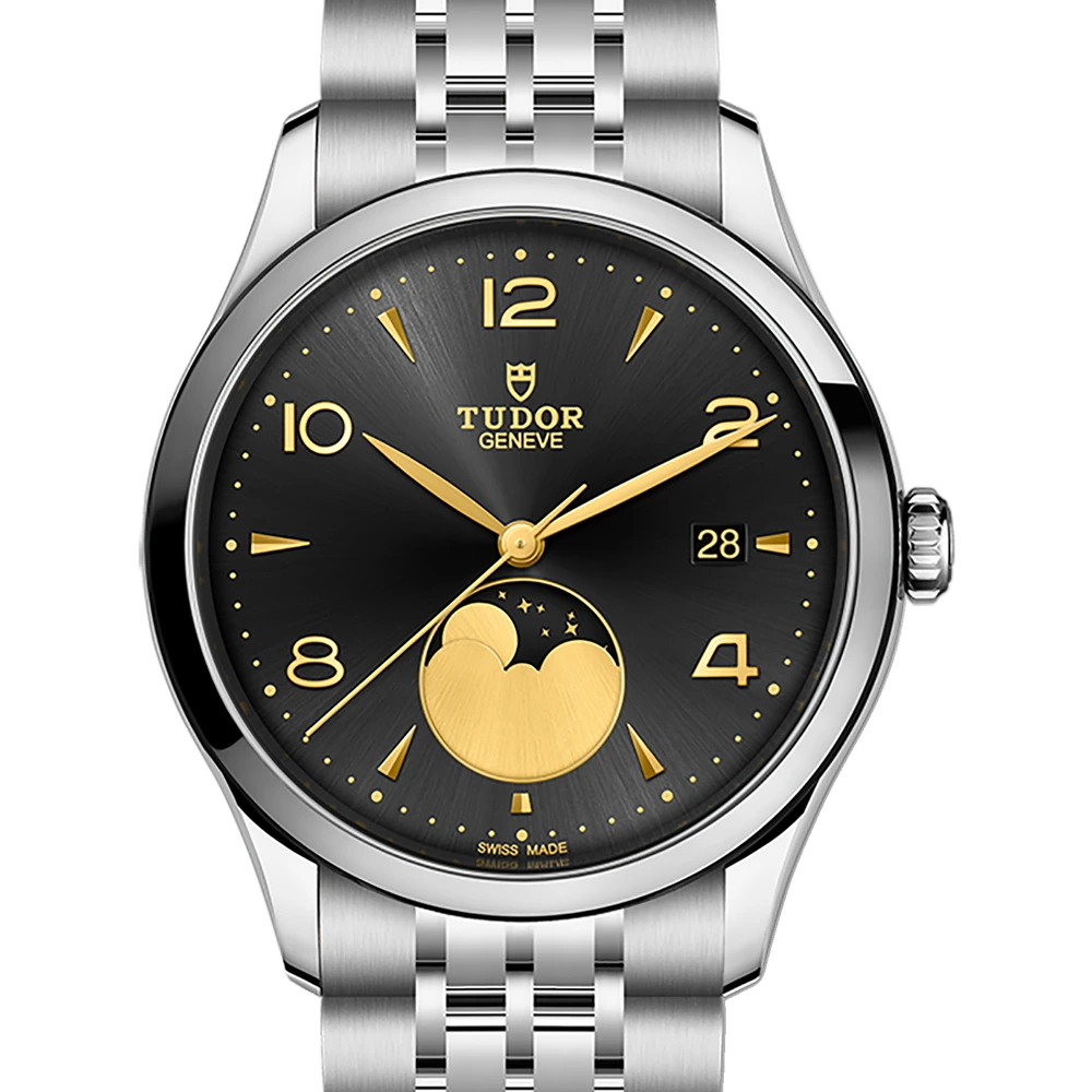 Tudor TUDOR 1926 Luna, 39mm steel case, moon phase indicator, black satin sun-brushed dial