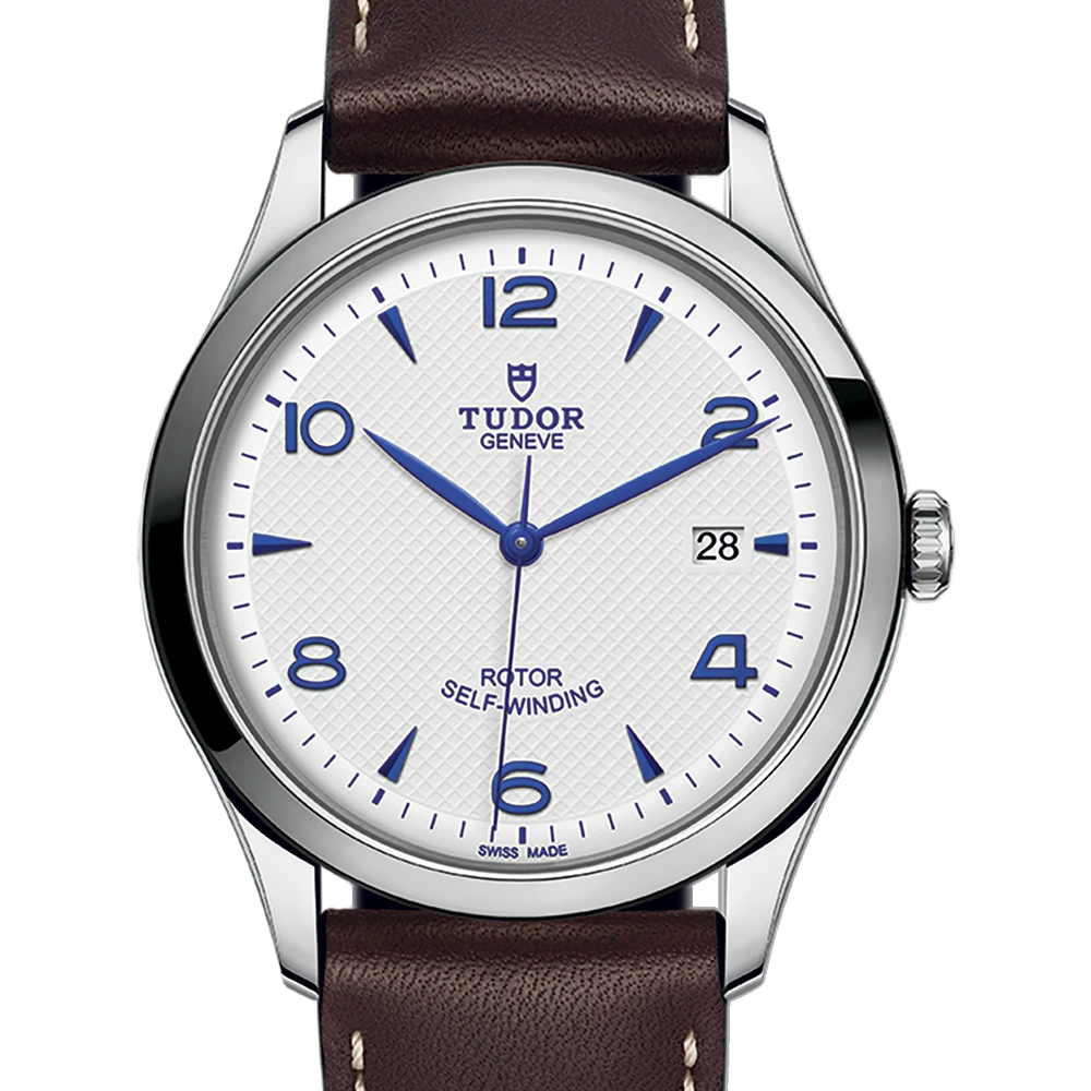 Tudor TUDOR 1926, 41mm steel case, brown leather bracelet, opaline dial