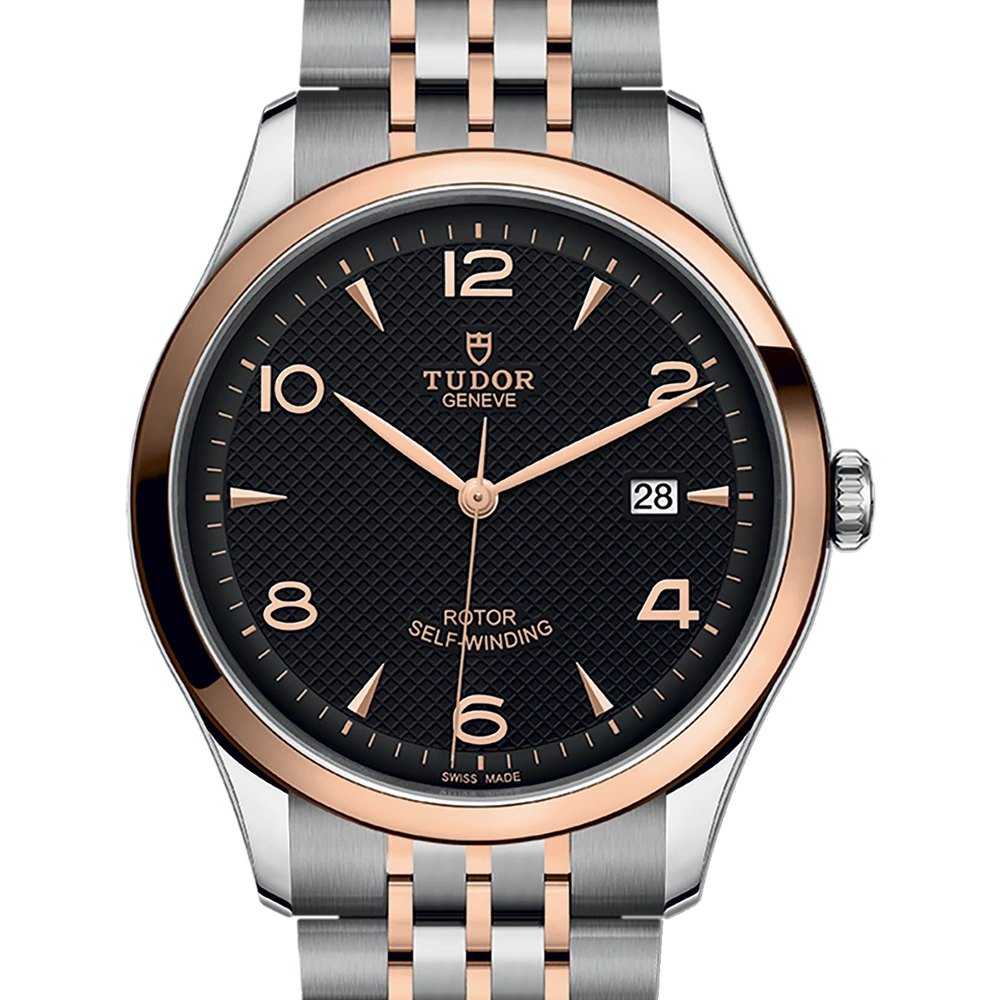Tudor TUDOR 1926, 41mm steel case, steel and rose gold bracelet, black dial