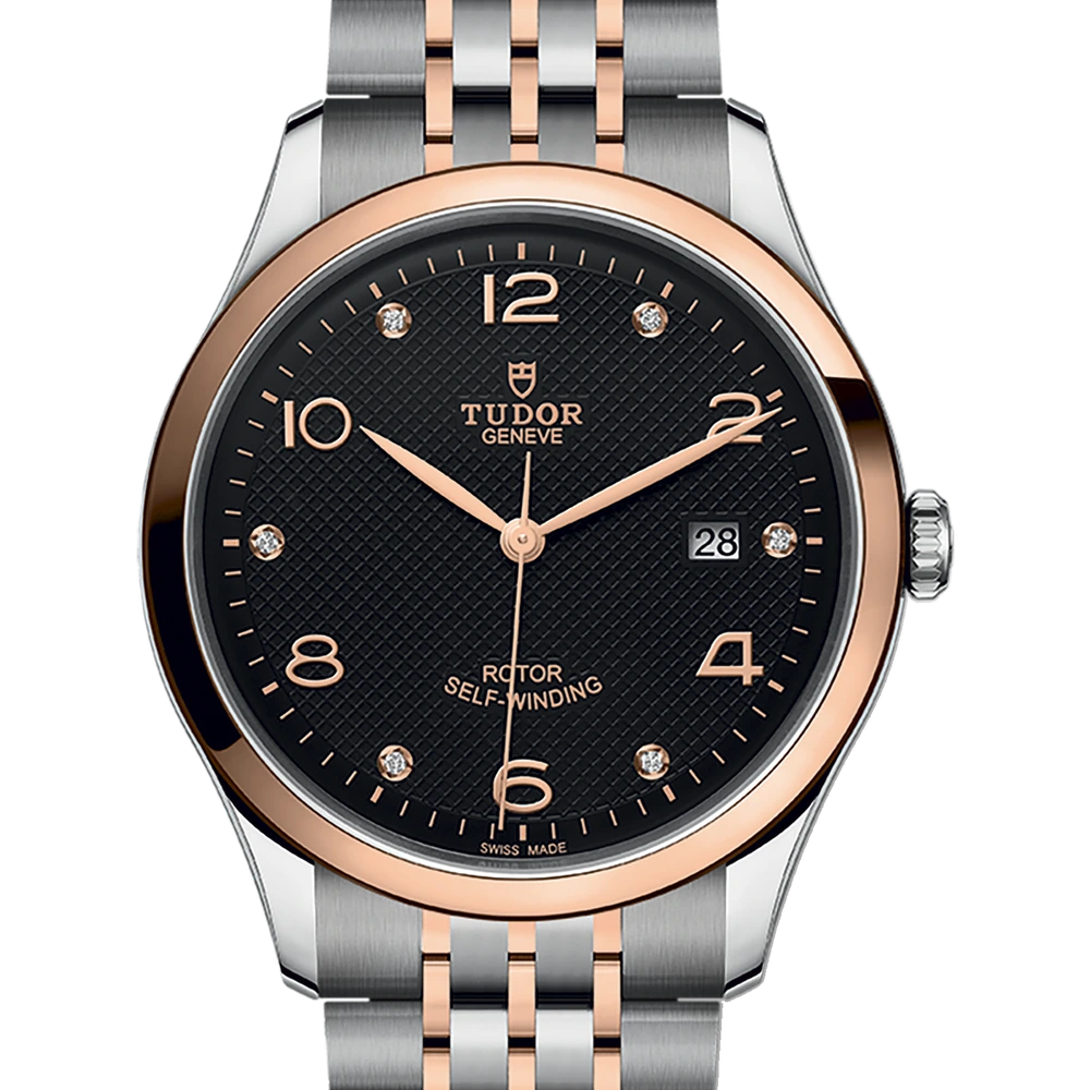 Tudor TUDOR 1926, 41mm steel case, rose gold bezel, black dial