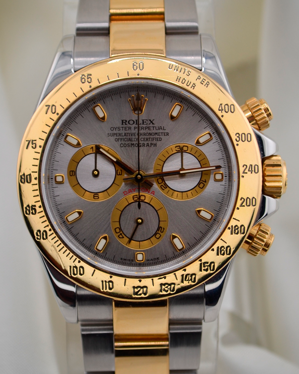 (K Serial) Rolex Cosmograph Daytona 40mm Grey Dial Two-Tone Oyster Bracelet 116523